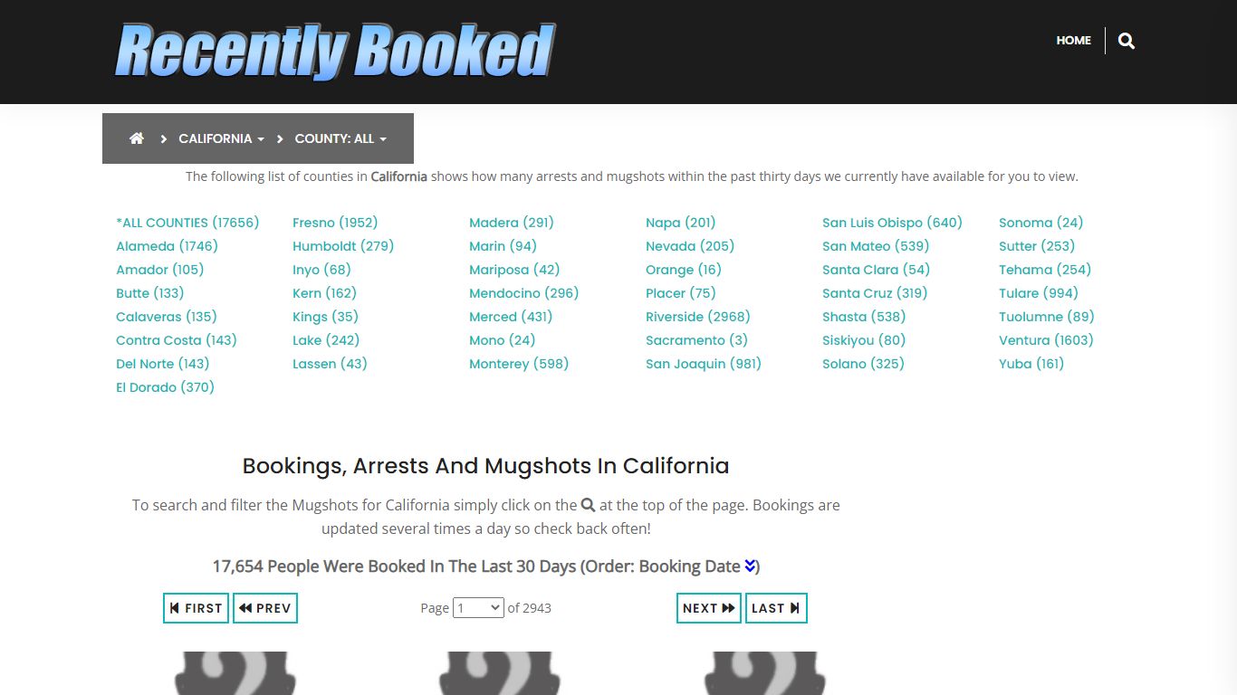 Recent bookings, Arrests, Mugshots in California - Recently Booked